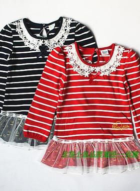 非常小鱼25193女童2015春装纯棉针织长袖T恤打底衫裙衫童装90-130