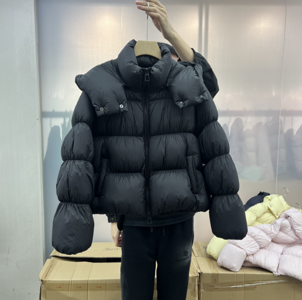 2025秋时尚白鹅绒连帽羽绒服女