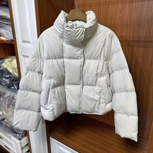 2025年冬季女士新款休闲时尚潮流立领短款保暖95鸭绒羽绒服外套女