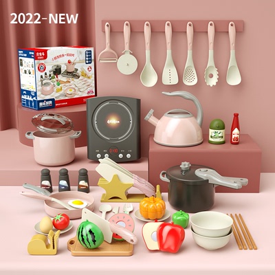 厨房玩具女男孩电磁炉声光做饭炒菜套装仿真厨具过家家切切乐玩具