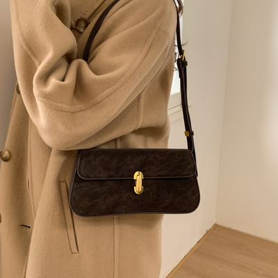 韩系高级感复古腋下包包女2025新款简约小众通勤手提单肩包法棍包