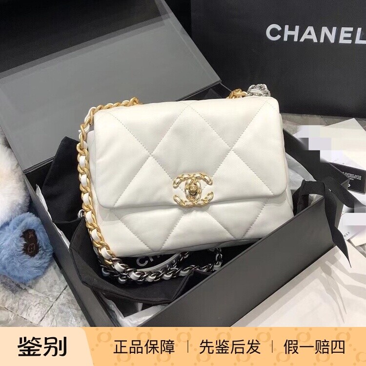 99新香奈儿Chanel 19bag小号奶白色链条包单肩手提包女包