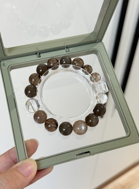 天然水晶原创定制茶晶月光石白水晶方糖小众秋冬百搭手链茶晶手串