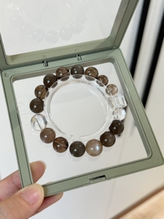 天然水晶原创定制茶晶月光石白水晶方糖小众秋冬百搭手链茶晶手串