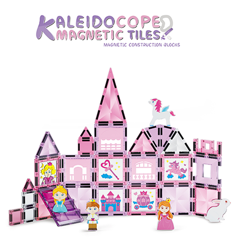 信必达公主城堡系列磁力片玩具跨境新款双尺寸彩窗磁力片磁力批发