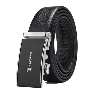 啄木鸟皮带男士真皮商务纯牛皮男士腰带自动扣加长胖大码百搭裤带