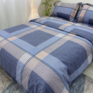 纯棉100全棉床上用品四件套床单被罩被套斜纹花卉双人中式 套件4