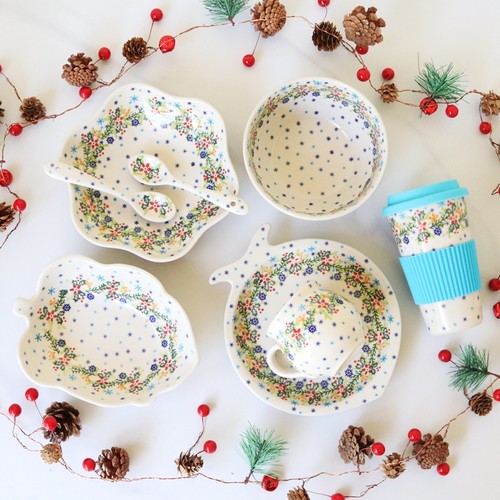 波兰进口手绘陶瓷水果碗烤鱼盘