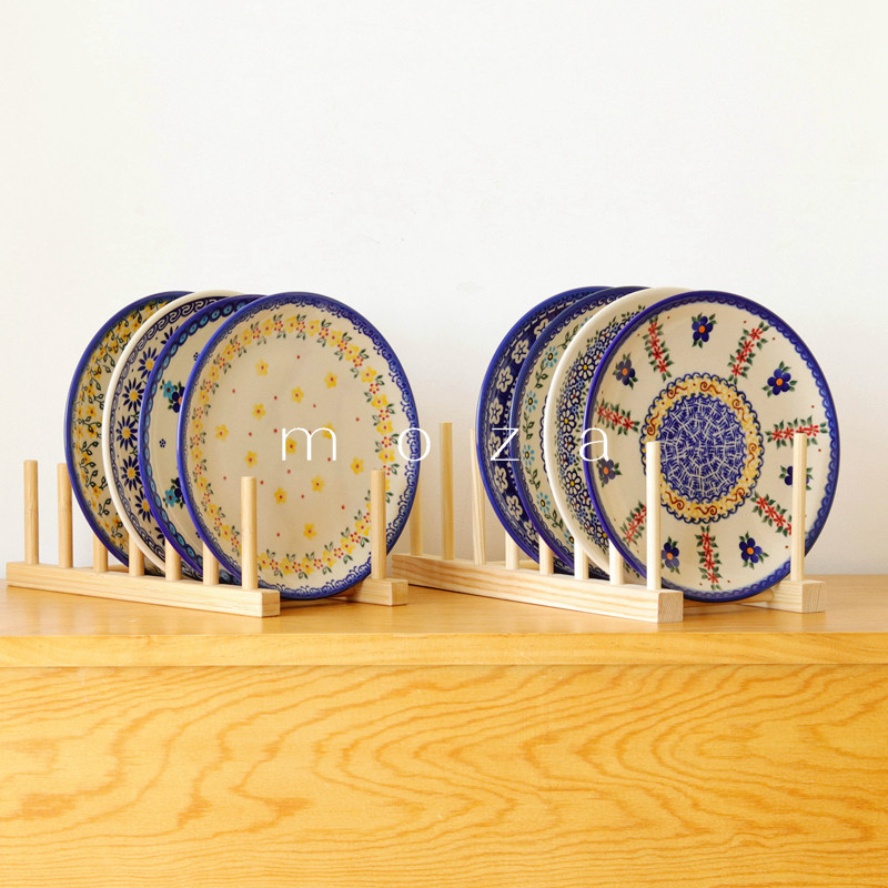 莫杂现货波兰手绘陶瓷19cm圆盘平盘甜点盘凉菜盘可微波炉烤箱欧式