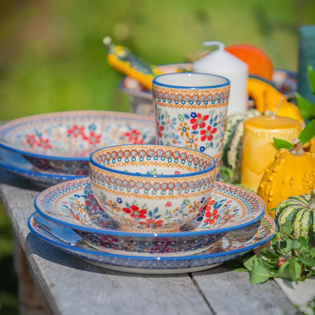 波兰进口手绘陶瓷蔬菜沙拉碗