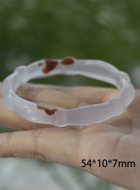 瑞丽女玉髓朱砂手镯天然水草