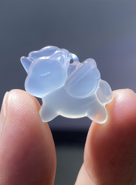 独角兽天然冰透玉髓小马项坠