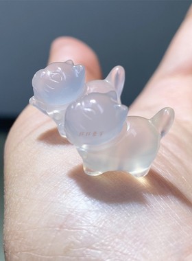 溜达猫天然玛瑙玉髓招财猫吊坠
