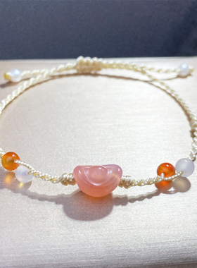 男女玛瑙复古元宝手链