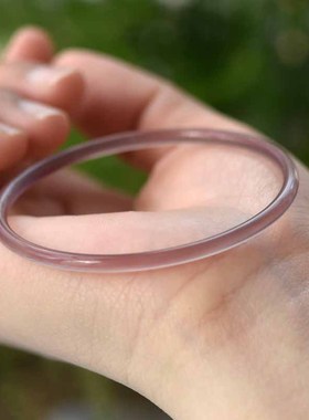 甜美女玉髓细叮当手镯帝王紫灰紫