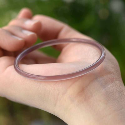 甜美女玉髓细叮当手镯帝王紫灰紫