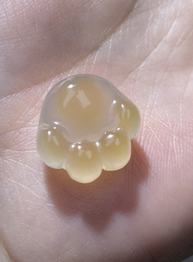 猫爪天然冰透玛瑙橘色猫爪项坠饰品男女款 猫咪卡通可爱玉坠配件