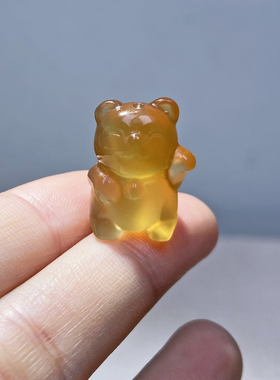 纤纤素手招财猫原色玛瑙项坠