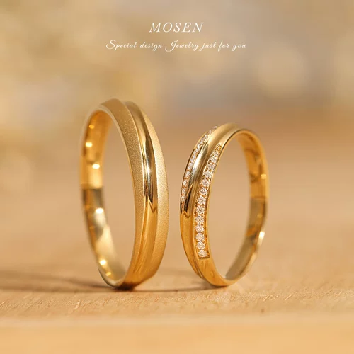 Ювелирное украшение, инкрустация камня, кольцо подходит для мужчин и женщин для влюбленных, золото 750 пробы, легкий роскошный стиль, делается под заказ