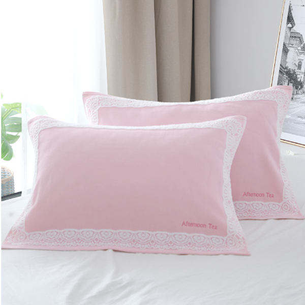 西拉之家纯棉柔软防滑枕巾一对装