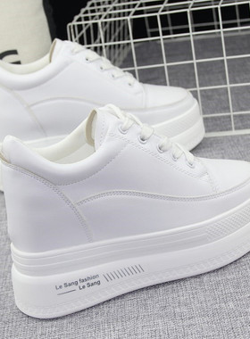 超高跟10cm小白鞋女2020秋季新款百搭显瘦厚底松糕休闲运动鞋板鞋