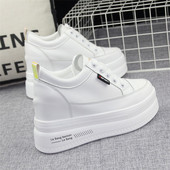 女鞋 子2020早秋新款 显瘦休闲运动鞋 厚底内增高10cm小白鞋 白色板鞋