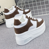 小个子10cm厚底松糕休闲板鞋 显瘦12公分隐形内增高女鞋 2023年新款