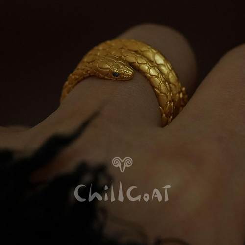 chillgoat多层灵蛇戒指原创设计