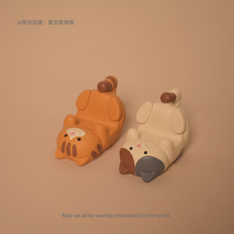 卡通手机支架桌面摆件可爱萌宠创意猫咪办公桌面手机架支撑架