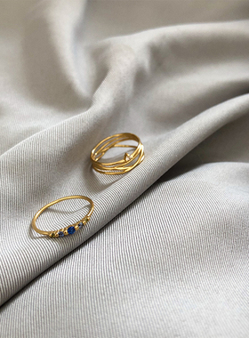 【清仓】Jelly Girl 复古戒指女纯银镀金小众设计冷淡风网红尾戒