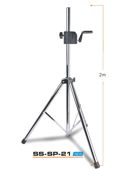 出口ss-sp-21电镀音箱支架银白色手摇升降音响架三脚音箱架
