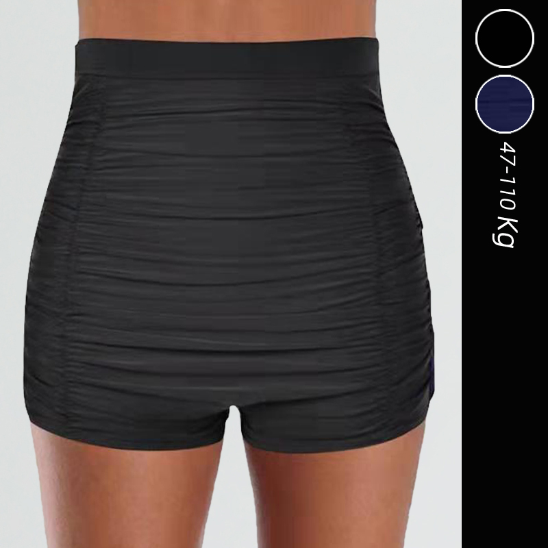 女式泳裤高腰胖mm遮肚显瘦平角裤