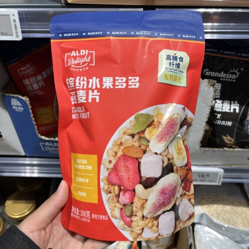 上海奥乐齐ALDI超市代购缤纷水果多多燕麦片300g膳食纤维即食麦片