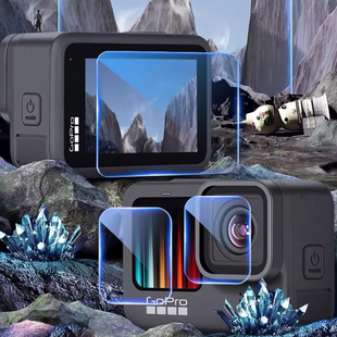 贴膜适合gopro hero5/6/7/8保护膜高清保护贴膜防磕刮镜头屏幕膜