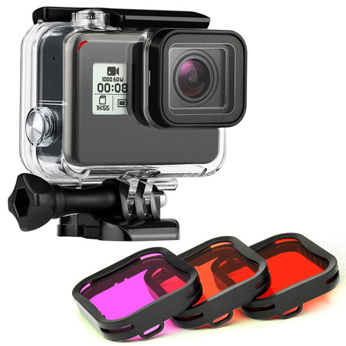 适合 gopro hero7/6/5防水壳潜水滤镜保护壳盒防摔外框壳