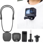 磁吸支架适用gopro大疆action4 6Insta360挂脖支架快拆固定底座