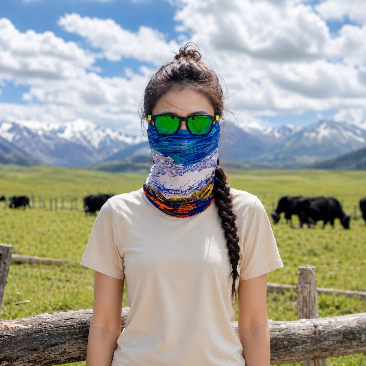 冰丝挂耳魔术头巾户外运动防晒围脖骑行登山旅行面罩男冰袖加大码