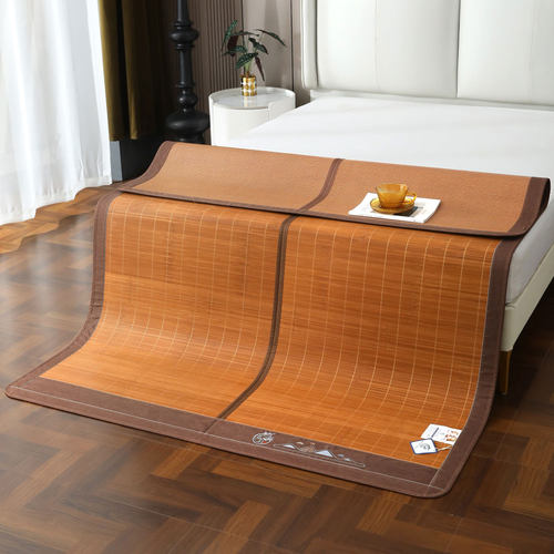 可折叠加厚双面正反两用竹席凉席