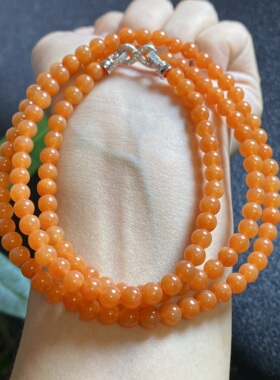 掌中翠缅甸翡翠A货冰种红翡圆珠项链手链两用款5mm 05935