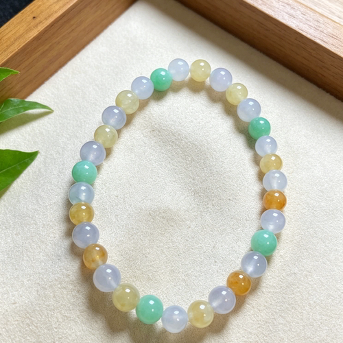 掌中翠缅甸A货翡翠手串6mm