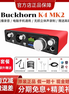 Buckhorn跳羚k4声卡USB外置声卡手机电脑网红主播录音直播K歌通用