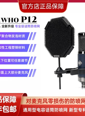 P12主播话筒防喷网MRWHO录音专用播音室电容麦麦克风高端罩咪罩