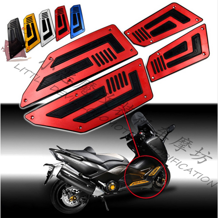 适用于雅马哈 TMAX530改装CNC前后脚踏板 铝合金前脚踏后脚踏板垫