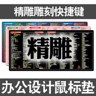 精雕雕刻快捷键鼠标垫PS设计师CDR美工UG工业设计超大电脑键盘垫