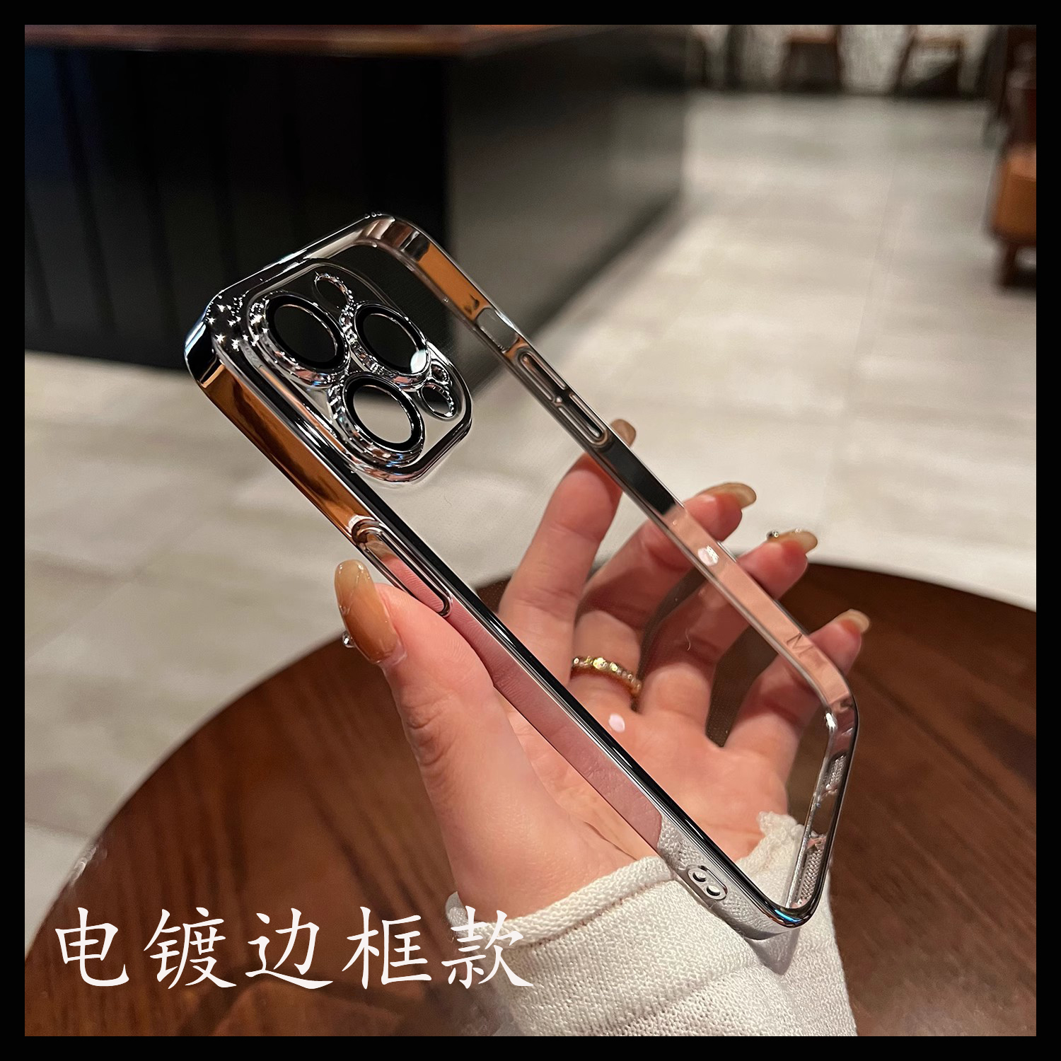 ins简约电镀银色边框适用OPPOK11X壳K10Pro高级感K9s透明K7软硅胶K5全包A38防摔A78男女A11X情侣款A9/A8-封面