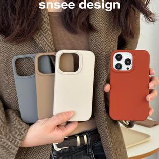 早秋ins棕红色液态硅胶适用苹果15promax壳iphone16日韩14plus高级感13mini焦糖色12软糯不发黄11防摔XS