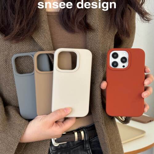 早秋ins棕红色液态硅胶适用苹果15promax壳iphone16日韩14plus高级感13mini焦糖色12软糯不发黄11防摔XS