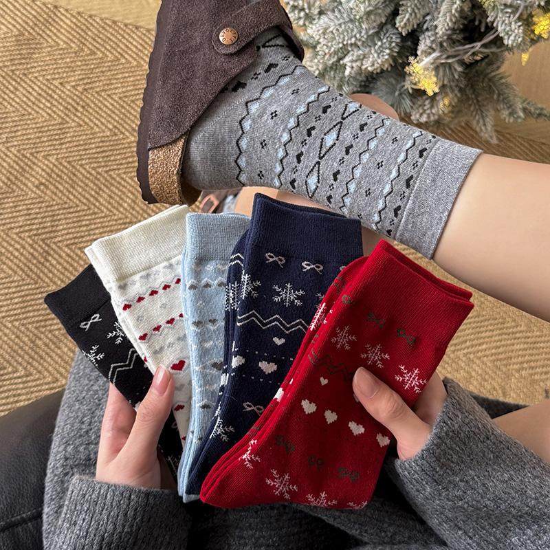 费尔岛袜子女秋冬款中筒袜纯棉日系复古堆堆袜长筒袜圣诞2025新款,女士内衣/男士内衣/家居服,中筒袜,淘宝优惠券,粉丝福利购,淘宝优惠卷