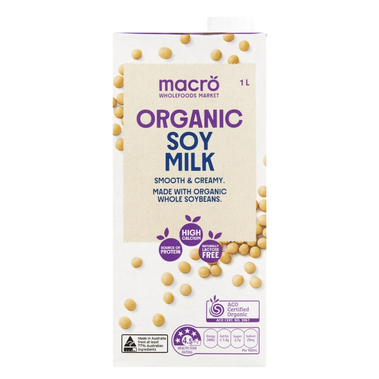 小肚腩澳洲代购 macro有机豆奶 1L