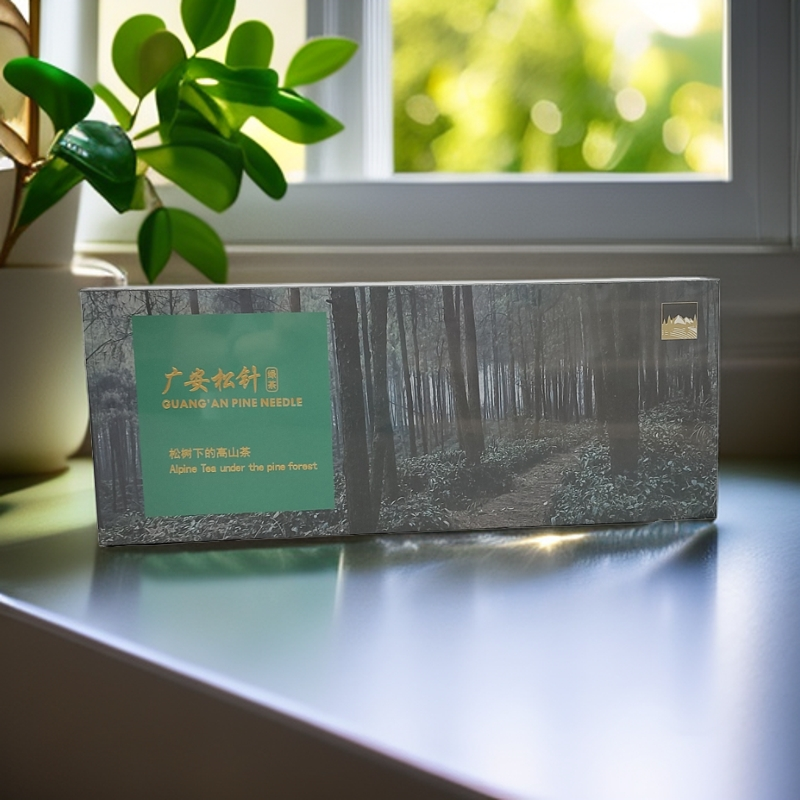 华蓥山上松林下的高山茶绿茶广安松针100g